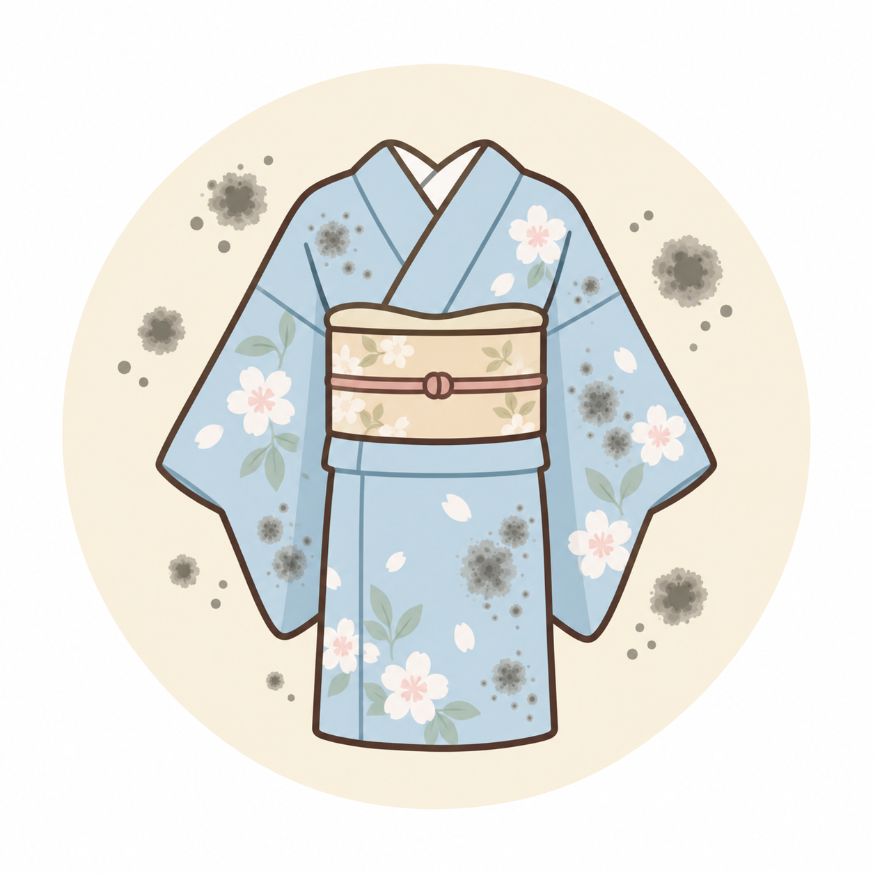 カビが気になる着物イラスト