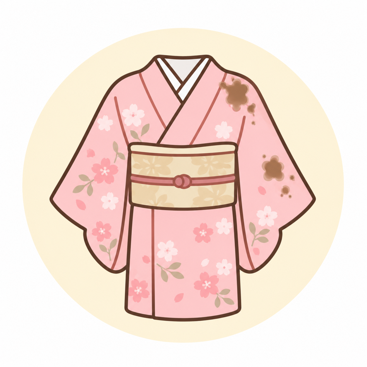 シミが付いた着物イラスト
